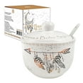 thumbnail image 1 of STP GOODS Boho Style Ceramic Sugar Bowl with Spoon and Lid 14.9 fl oz (440 ml) Sugar Jar Sugar Container for Kitchen 4.3x3" (11x7.5 cm), White Black Gold, 1 of 1