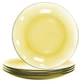 thumbnail image 1 of STP GOODS Borosilicate Glass Round Dinner Plate Set of 4 Pcs 9.25" (23.5 cm) Glass Stackable Appetizer Serving Plates for Salad Dessert Home Kitchen, Dinnerware, Yellow, 1 of 10