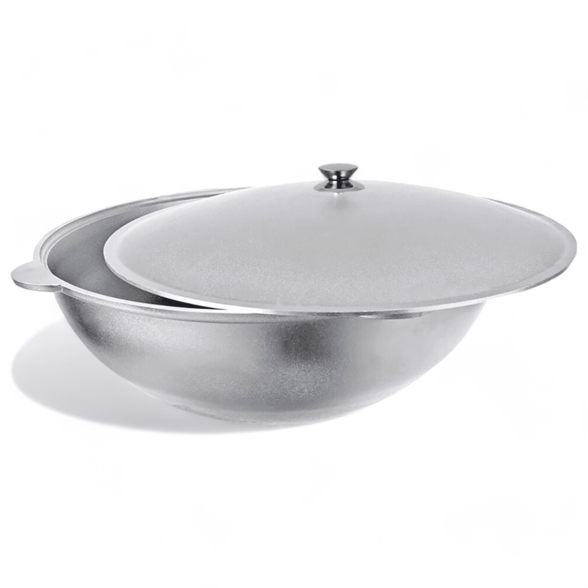 KUKMARA Kazan Cast Aluminum Asian Cauldron with Lid 15.8 Qt Qt (15 L) Aluminum Kazan Dutch Oven Pot Camping Cookware Kitchen Pot Aluminum Caldero, Gray