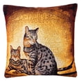 thumbnail image 1 of STP GOODS Egyptian Cats Throw Pillow with Insert 18x18” (45x45 cm) Square Tapestry Pillow Sofa Cushion Decorative Couch Cushion for Sofa Living Room Bedroom, Yellow Brown, 1 of 10