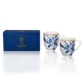 thumbnail image 1 of STP GOODS Melodie de Fleurs Porcelain Mug Set of 2 pcs 13.5 fl oz (400 ml) Floral Mugs Coffee and Tea Mugs for Latte Cocoa Chocolate, White and Blue, 1 of 7