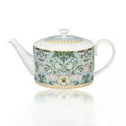 STP GOODS Morris Garden Porcelain Teapot 37.2 fl oz 1.1 L Floral Kitchen Teapot for Loose Tea Tea Pot Tea Brewer Tea and Coffee Pot Kettle for Blooming Teas