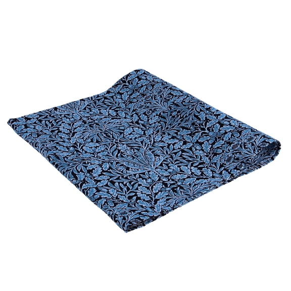 STP GOODS Oak Leaves Tapestry Long Table Runner 67x18" (170x45 cm) Dining Table Decoration Dresser Décor and Dining Room Decorations 310 GSM, William Morris Style, Blue and Black