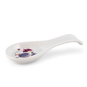 STP GOODS Provence Ceramic Spoon Rest 9.1x1" 23x2.5 cm Spoon Holder, Purple and White