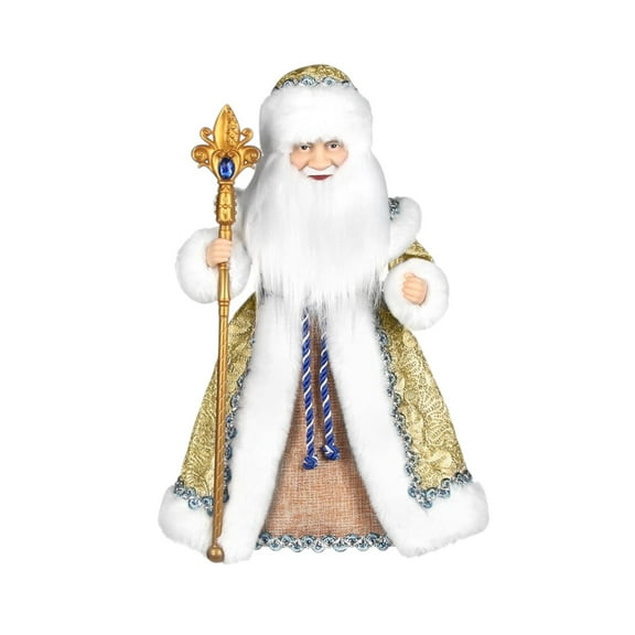 STP GOODS Santa Claus Animated Musical Christmas Figurine 12" (30 cm) Ded Moroz Holiday Figurine Xmas Standing Decoration Xmas Figure Doll Decoration Christmas Decor Holiday Decor, Gold