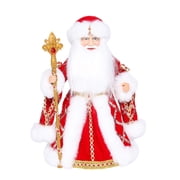 STP GOODS Santa Claus Animated Musical Christmas Figurine 15.75" 40 cm Ded Moroz Holiday Figurine Xmas Standing Decoration Xmas Figure Doll Decoration Christmas Decor Holiday Decor, Red Gold
