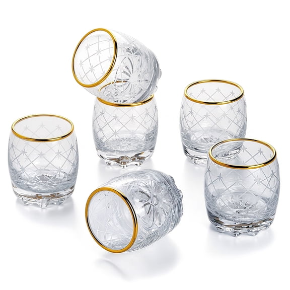 STP GOODS Sonata Shot Glasses Set of 6 pcs 2.54 fl oz (75 ml) Clear Liqueur Glass for Whiskey Tequila Barware