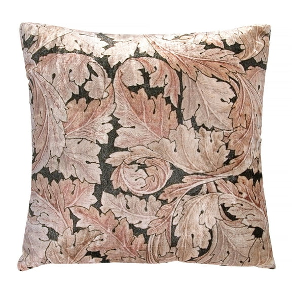 STP GOODS Throw Pillow 18x18" (45x45 cm) Golden Leaves Velvet Decorative Pillow