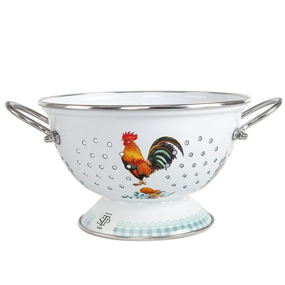 STP Goods 2.6 Qt Enameled High Quality Versatile Colander - 2.6Qt Rooster