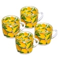 thumbnail image 1 of STP GOODS Lemons Glass Mug Set of 4 pcs 10.1 fl oz (300 ml) Tea Mugs for Hot Beverages Coffee and Tea Mugs for Latte Cocoa Chocolate Glass Drinkware, Service for 4, Yellow Green Clear, 1 of 6