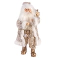 thumbnail image 1 of STP Goods Santa Claus with Watch and Gift Bag Collectible Doll 18” (45 cm) Santa Claus Christmas Figurine Holiday Décor Xmas Standing Decoration Xmas Figure Doll Decoration, Gold and White, 1 of 8