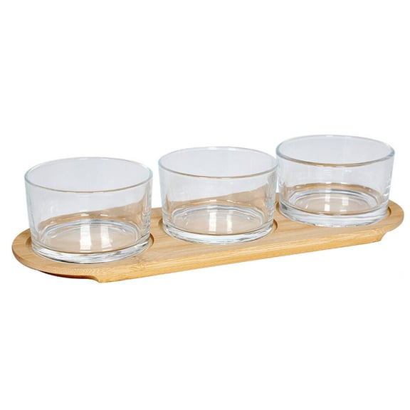 STP Goods  Sectioned Glass Serving Platter Set for Relish and Dips