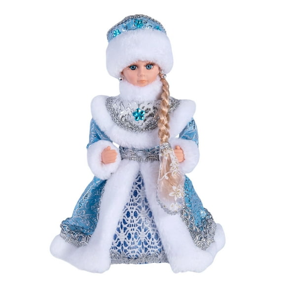STP Goods Snow Maiden Animated Musical Christmas Figurine 12" (30 cm) Snegurochka Holiday Figurine Xmas Standing Decoration Xmas Figure Doll Decoration Christmas Décor Holiday Décor