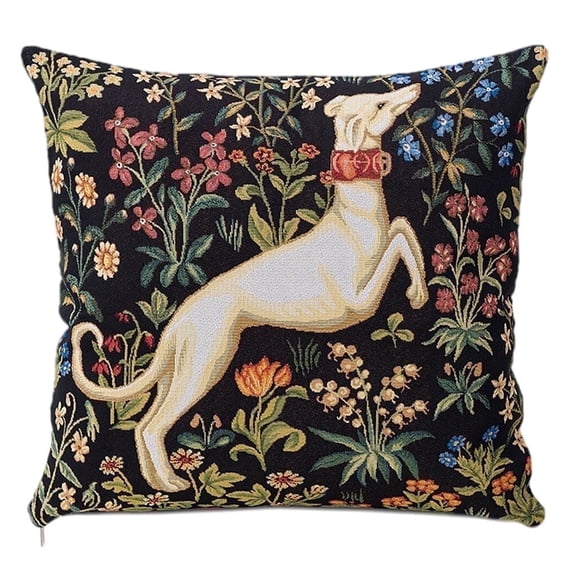 STPgoods William Morris Dog Tapestry Throw Pillow with Insert 18x18" (45x45 cm) Decorative Couch and Sofa Cushion for Living Room Bedroom Square Pillowcase