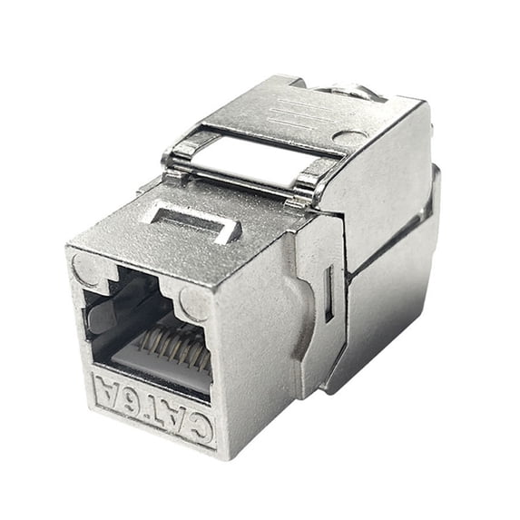 STP Masked RJ45 Keystones Coupler Cat6A Zincs Metal High Speed Data Module