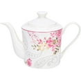 thumbnail image 1 of STP Porcelain J-217513 Teapot, Rose Garden, Bone China Porcelain, Floral Design, Kettle, Kitchen Tea Pot, 1.15-qt. (1.1 L), 1 of 5