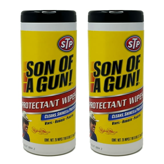 STP Son of a Gun Protectant Wipes, 25ct - All-in-One Car Cleaner and Ultimate Car Interior Care Products, 2 Packs
