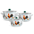 thumbnail image 1 of STPgoods Golden Rooster Enamel Stockpot Set of 3 Enameled Aluminum Cooking Soup Pots, 1 of 12