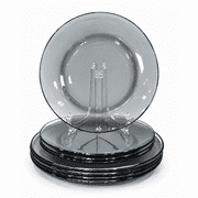 STPGoods Gray 8 Piece Borosilicate Glass Dinnerware Set Service for 4 Glass Dinner Plate Set 10.6  27 cm and 9.25  23.5 cm
