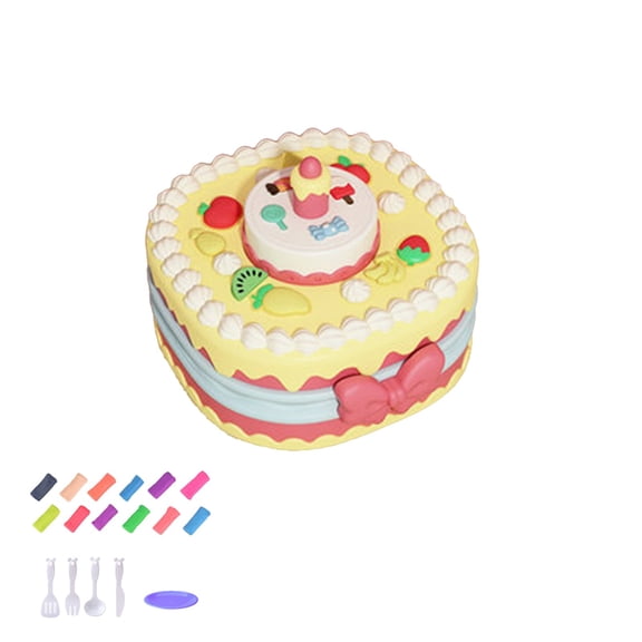 STPToys 12 Color Modeling Clay Set with Cake & Burger Molds,Pink DIY Handcraft Art Supplies, Creative Kitchen Themed Craft Kit for Party Favors and Birthday Gifts
