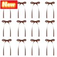 thumbnail image 1 of STPToys 12 Pack Christmas Ribbon Bow Ornaments Coffee Pre Tied Bows With Long Tails For Xmas Tree Garland Wreath Staircase Holiday Home Decor, 1 of 6