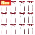 thumbnail image 1 of STPToys 12 Pack Christmas Ribbon Bow Ornaments Wine Pre Tied Bows With Long Tails For Xmas Tree Garland Wreath Staircase Holiday Home Decor, 1 of 6