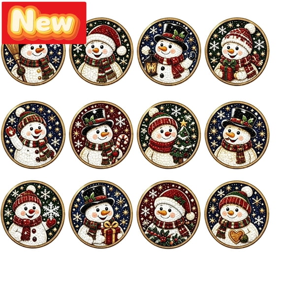 STPToys 12Pcs Christmas Ornaments 12PC DIY Painting Kits Wooden Snowman Santa Claus Letter Angel Hanging Decorations Craft Set for Xmas Tree Holiday Party Indoor Home Decor