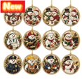 thumbnail image 1 of STPToys 12Pcs Christmas Ornaments 12PC DIY Painting Kits Wooden Snowman Santa Claus Letter Angel Hanging Decorations Craft Set for Xmas Tree Holiday Party Indoor Home Decor, 1 of 7