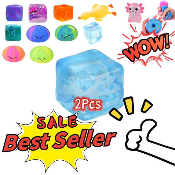 STPToys 2Pcs Ice Balls,Super Soft Stress Relief Fidget Tools Ice Stress Ball for Adults Party Favors Birthday Gift