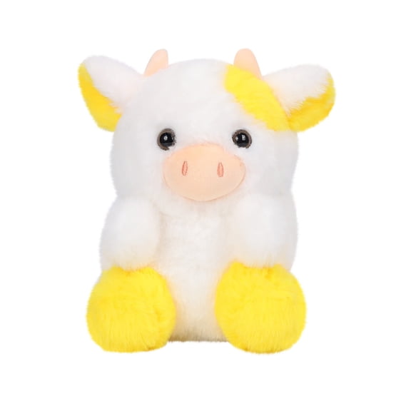 STPToys Adorable Plush Cow Toy Floppy Dairy Cattle Soft Stuffed Animal Cute Birthday Gifts Companion Cow Accompany Sleeping Dolls Cuddly Toys - Yellow