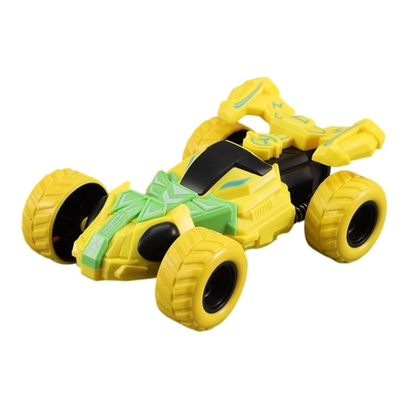 STPToys Car Toys for 1+ Years Old,Four Wheel Drive Inertial Power Car Toys for Age 2+,Funny 4WD Car Birthday Gifts - Yellow