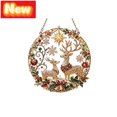 thumbnail image 1 of STPToys Christmas Decoration DIY Pearl Art Hanging Ornament Kit with Reindeer Star Wreath Design, Acrylic Base for Wall Door Home Holiday Decor, 1 of 6