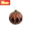 thumbnail image 1 of STPToys Christmas Decoration Electroplated Plastic Hanging Ball Ornament 8CM Coffee With Glitter Powder Faceted Geometric Design For Xmas Tree Home Holiday Decor, 1 of 6