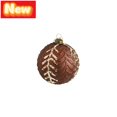 thumbnail image 1 of STPToys Christmas Decoration Electroplated Plastic Hanging Ball Ornament 8CM Coffee With Gold Glitter Branch Design For Xmas Tree Holiday Party Decor, 1 of 6