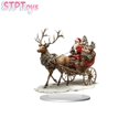 thumbnail image 1 of STPToys Christmas Santa Claus Sleigh Figurine Acrylic Single Reindeer Snowy Tree Tabletop Ornament for Xmas Home Decor, 1 of 7