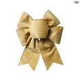 thumbnail image 1 of STPToys Christmas Wreath Bow Decoration,Yellow Large Glitter Velvet Ribbon Bow Christmas Tree Ornament for Xmas Home Fence Stairs Railing Fireplace Decor, 1 of 7