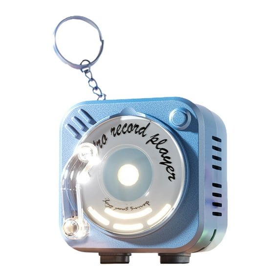 STPToys Creative Toys Keychain Mini Rotating Tape Recorder Keychain Retro Cassette Player Portable Keychain Best Birthday Gifts - Blue