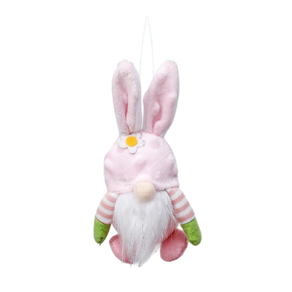 STPToys Easter Bunny Gnome Stuffed Toys Cute Rabbit Figurine Dolls Bedtime Companion Huggable Toys Easter Decorations Party Favors Gifts - Pink