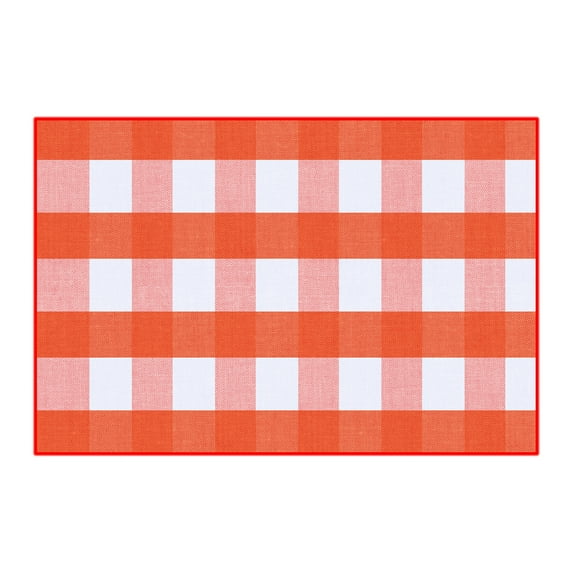 STPToys Fall Outdoor Rug Buffalo Plaid Front Door Mat Orange Check Layered Doormats for Front Porch/Farmhouse/Entryway/Patio