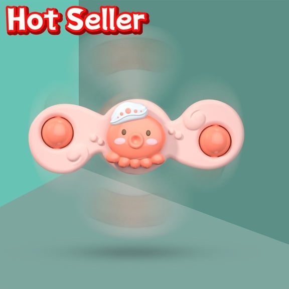 STPToys Festive Octopus Suction Cup Spinner Set Rotating Sensory Play For Bath Table Window Travel With Strong Suction Base