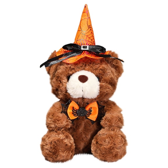 STPToys Halloween Bear Stuffed Animals Soft Plush Companion Bear with Hat Toys Halloween Theme Costume Party Favors Birthday Gifts