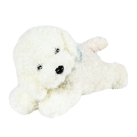 STPToys Interactive Companion Dog Pets,Realistic Dog Stuffed Animals Lifelike Puppy Plush Toy Pet Memorial Birthday Gifts - White