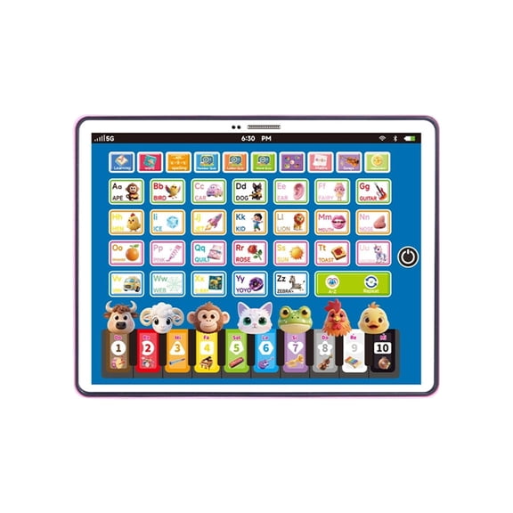STPToys Interactive Smart Learning Tablet,Pink Multifunctional Alphabet & Math Reading Device, Educational Electronic Pad Ideal for Birthday Gifts