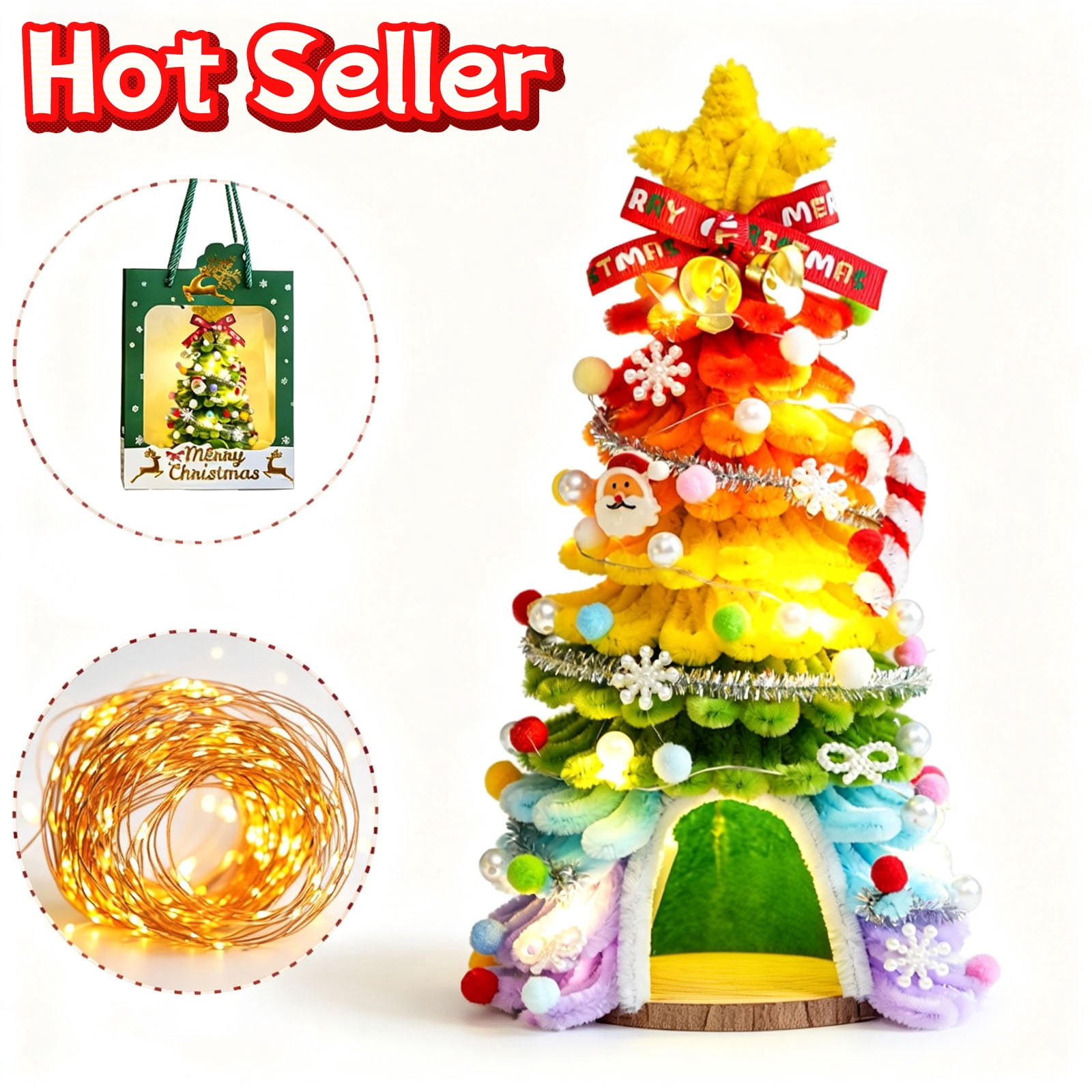STPToys Multicolor Handmade Chenille Stem Christmas Tree Craft Set ...