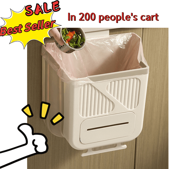 STPToys Over Cabinet Door Collapsible Trash Can, Portable Foldable Waste Container for Kitchen and Household Daily Use
