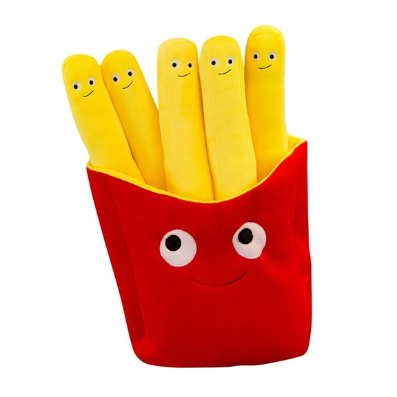 STPToys Plush Fries Stuffed Plushie Pillow Toys for 2 ,Soft Fluffy French Fries Food Cushion Unique Birthday Gift