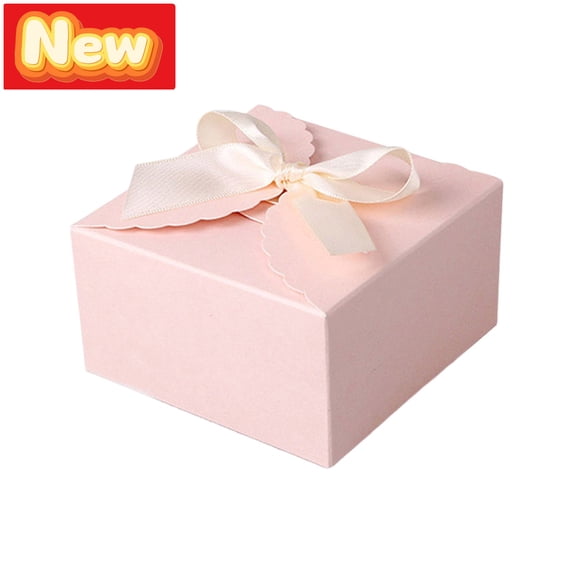 STPToys Small Gift Boxes With Ribbon Bows Pink Treat Box For Holiday Party Supplies Small Present Wrapping Favor Decor