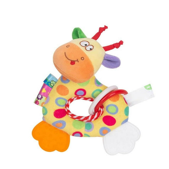 STPToys Soft Rattles Toys for 0-6 Months Teething Toys 3-6 Months,Montessori Teethers Toys 6-12 Months Birthday Christmas Easter Basket Stuffers Gifts - Orange