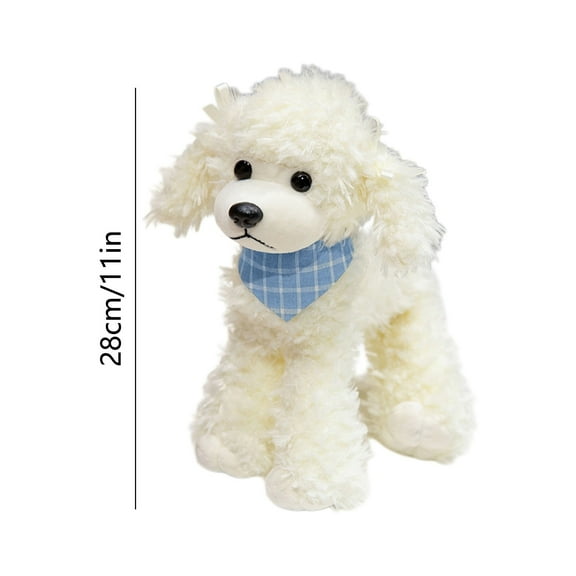 STPToys Stuffed Animal Dog Toys,Realistic & Lifelike Soft Handmade Standing Puppy Plush Toy Christmas Stocking Stuffed Gift - White