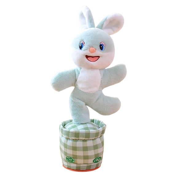 STPToys Talking Rabbit Toy Mimics Back,Repeat Talking Rabbit Plush Toys - Talking Sing+Repeat+Dancing+Recording Bunny Toy Birthday Gifts - Blue